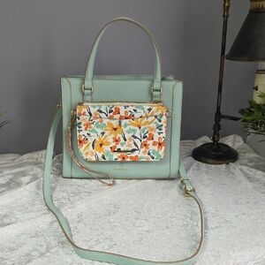 Nanette Lapore Floral 3 Piece Mint Green Handbag